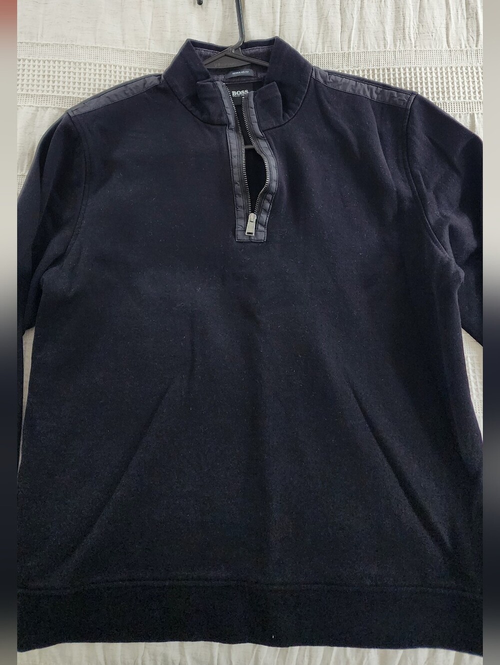 Hugo Boss Black Quarter-Zip Mock Collar Men's Sweater Size M - Picture 12 of 12
